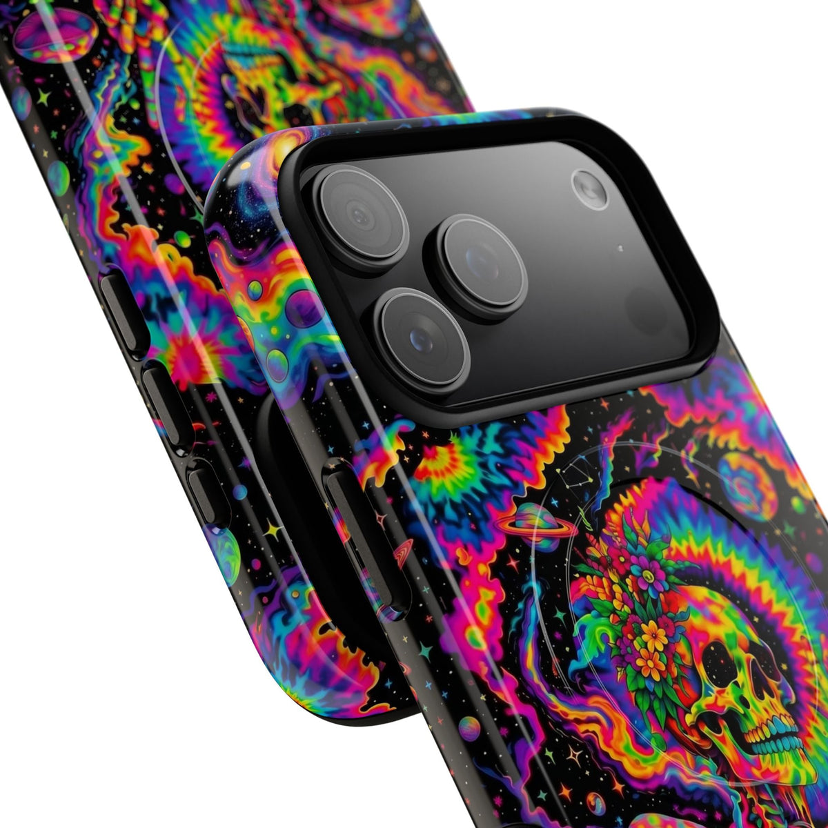HIPPIE SKULL PSYCHEDELIC MAGNETIC PHONE CASE - TLNO2904262