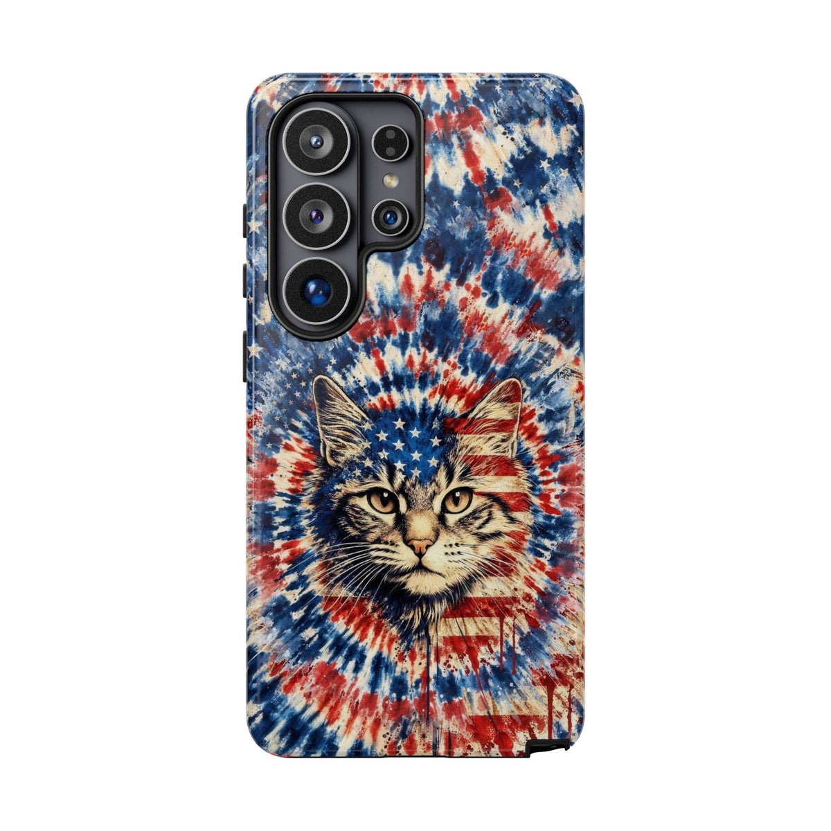 CAT RED WHITE & BLUE VINTAGE PHONE CASE - TLHG2004262