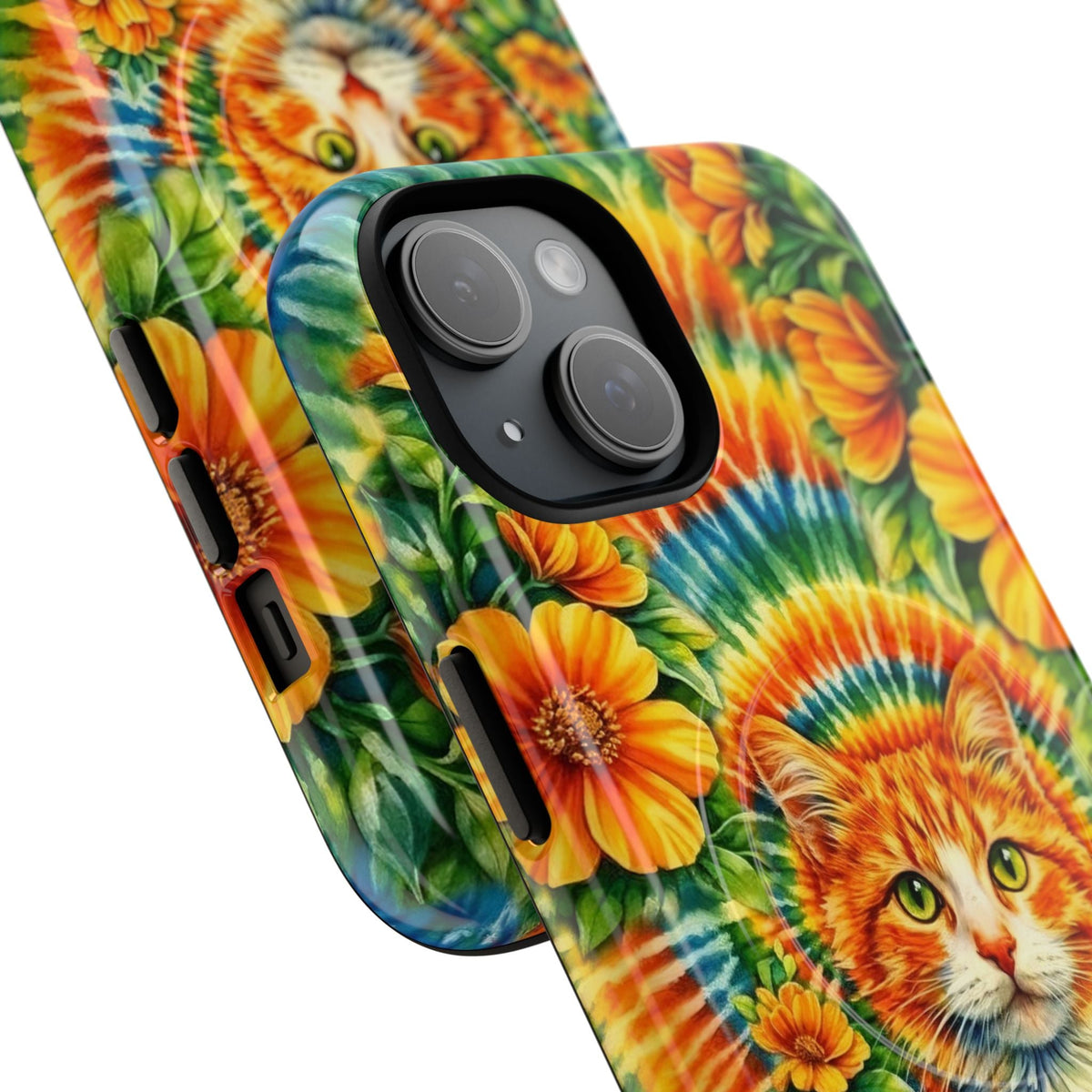 FLORAL CAT SWIRL MAGNETIC PHONE CASE - TLHG2204264