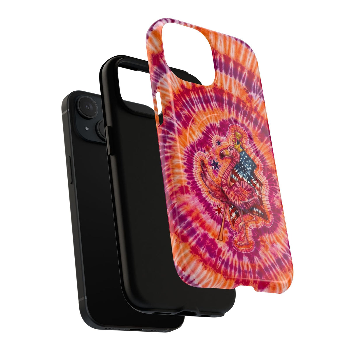 RED WHITE & BLUE FLAMINGO SWIRL MAGNETIC PHONE CASE - TLNO0405262