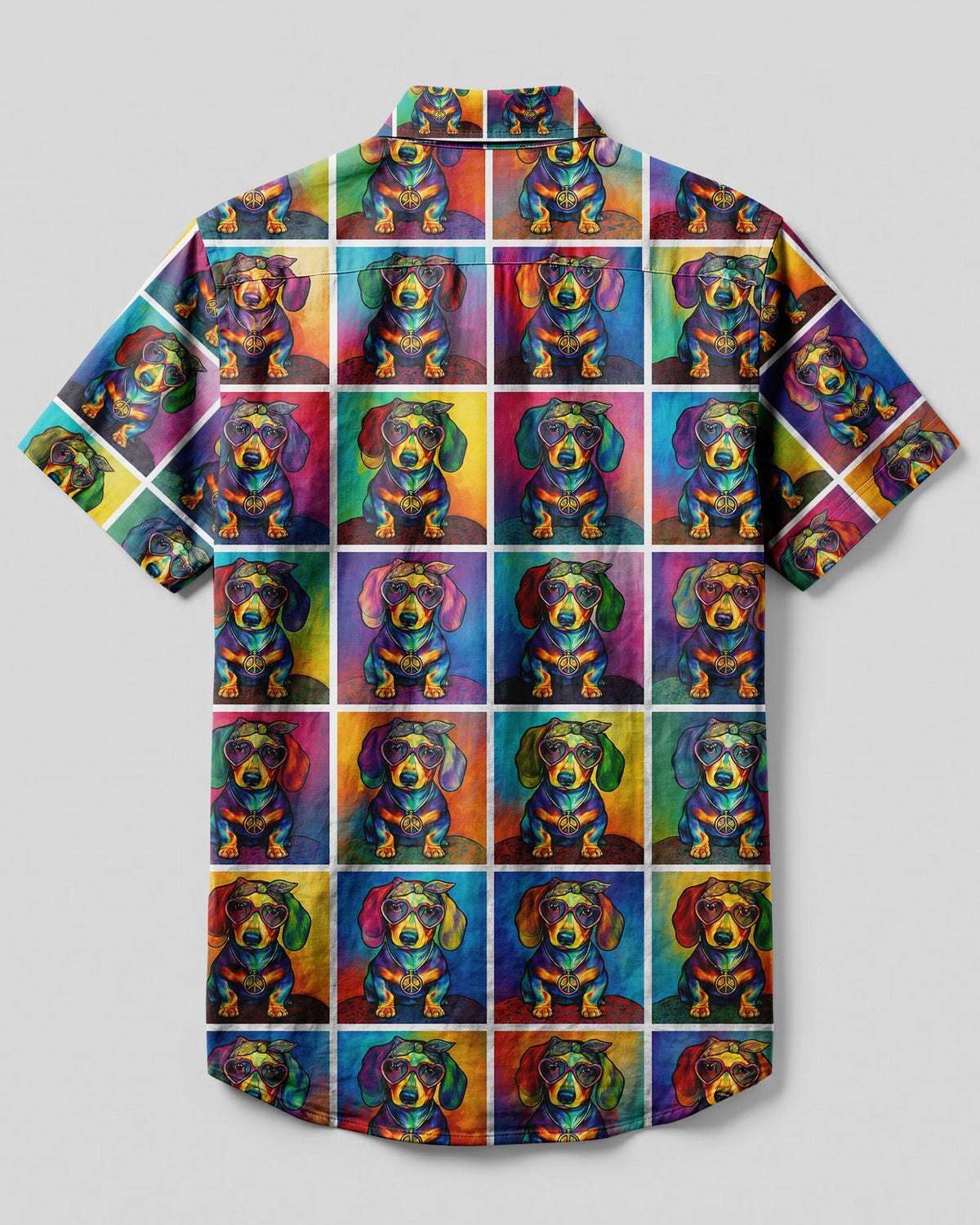 DACHSHUND POLAROID PATTERN BUTTON-DOWN COLLAR SHIRT - RITM2406261