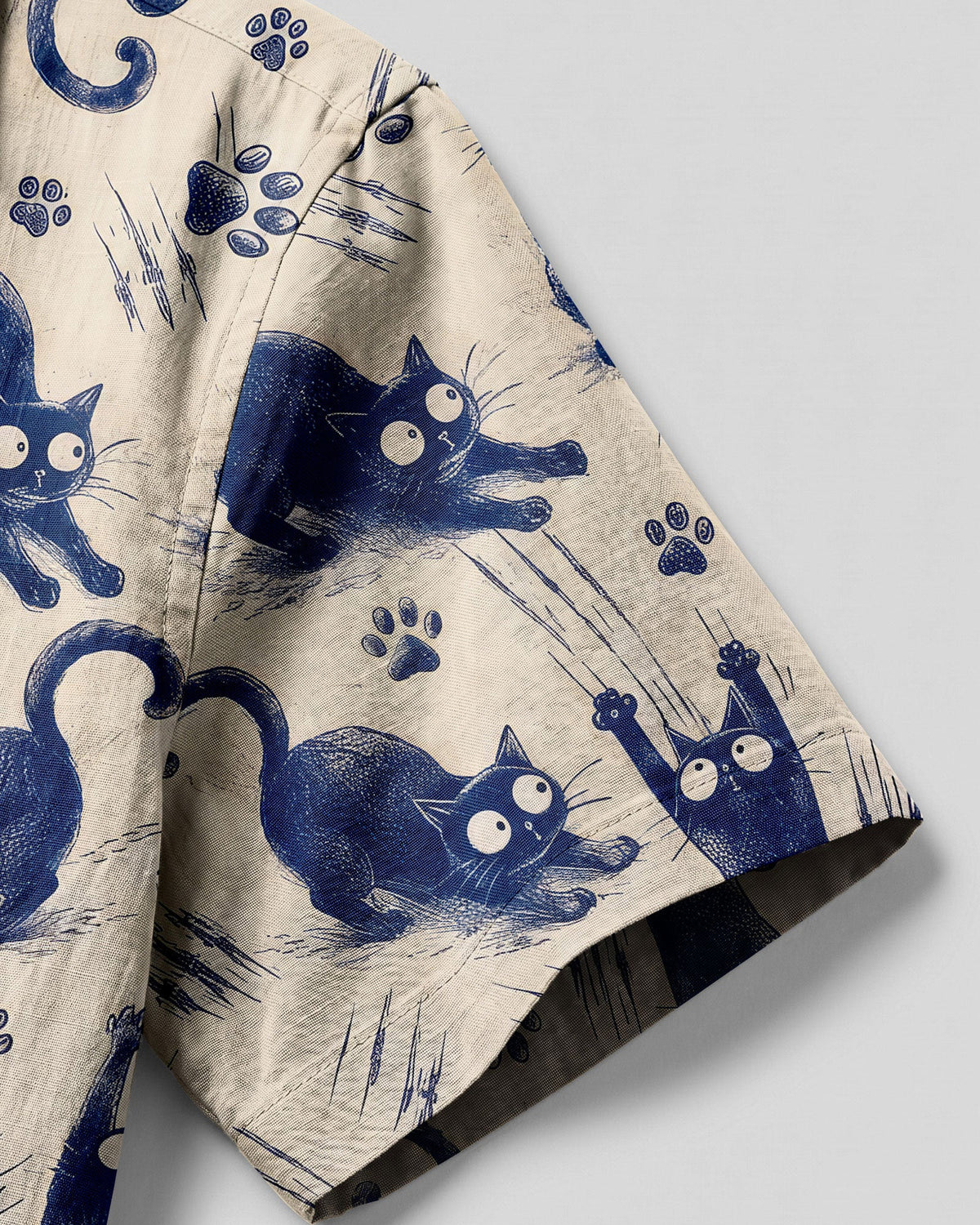 FUNNY PLAYFUL CAT CAMP SHIRT - TLNO1706262