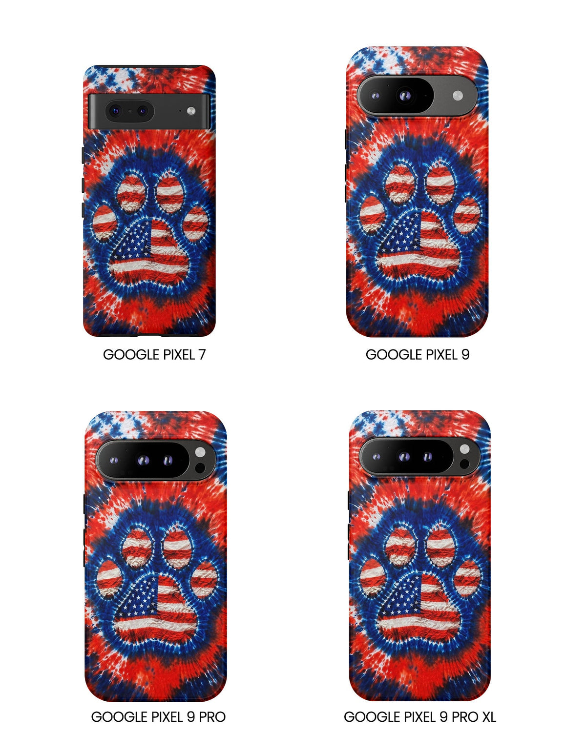 PAW PRINT RED WHITE & BLUE PHONE CASE - TLHN0405264