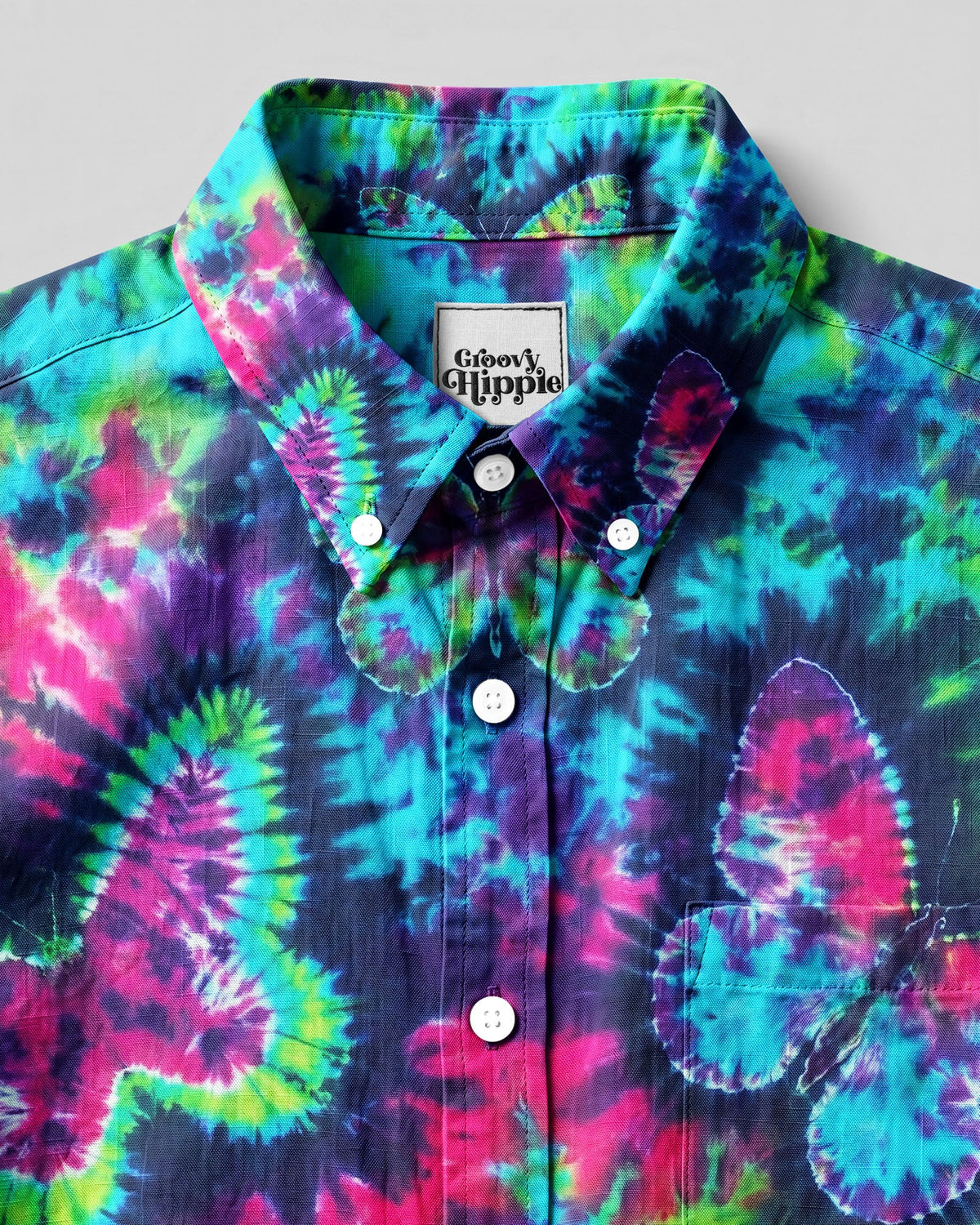 BUTTERFLY BURST BUTTON-DOWN COLLAR SHIRT - TLNT1606264