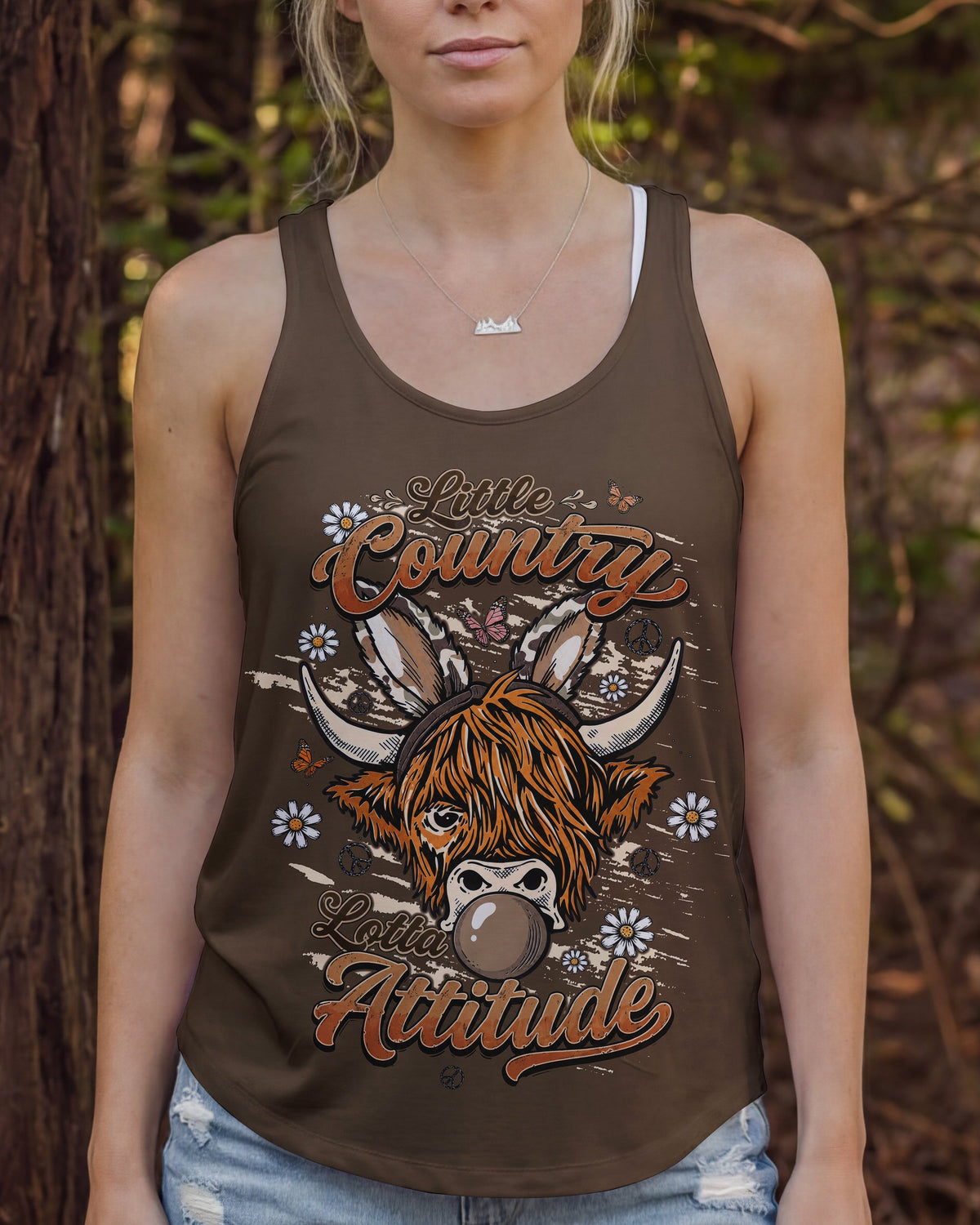 LITTLE COUNTRY LOTTA ATTITUDE COW ALL OVER PRINT - TLTW1106262