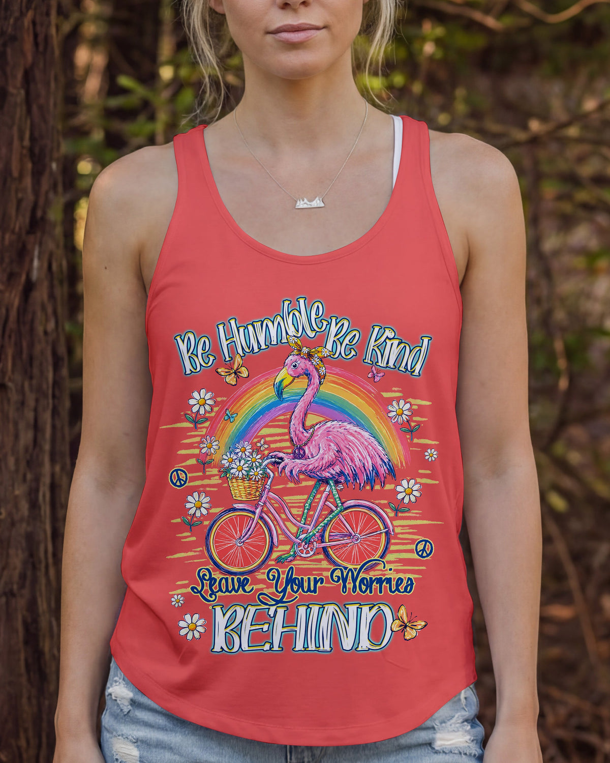 BE HUMBLE BE KIND FLAMINGO ALL OVER PRINT - TLHG0107264
