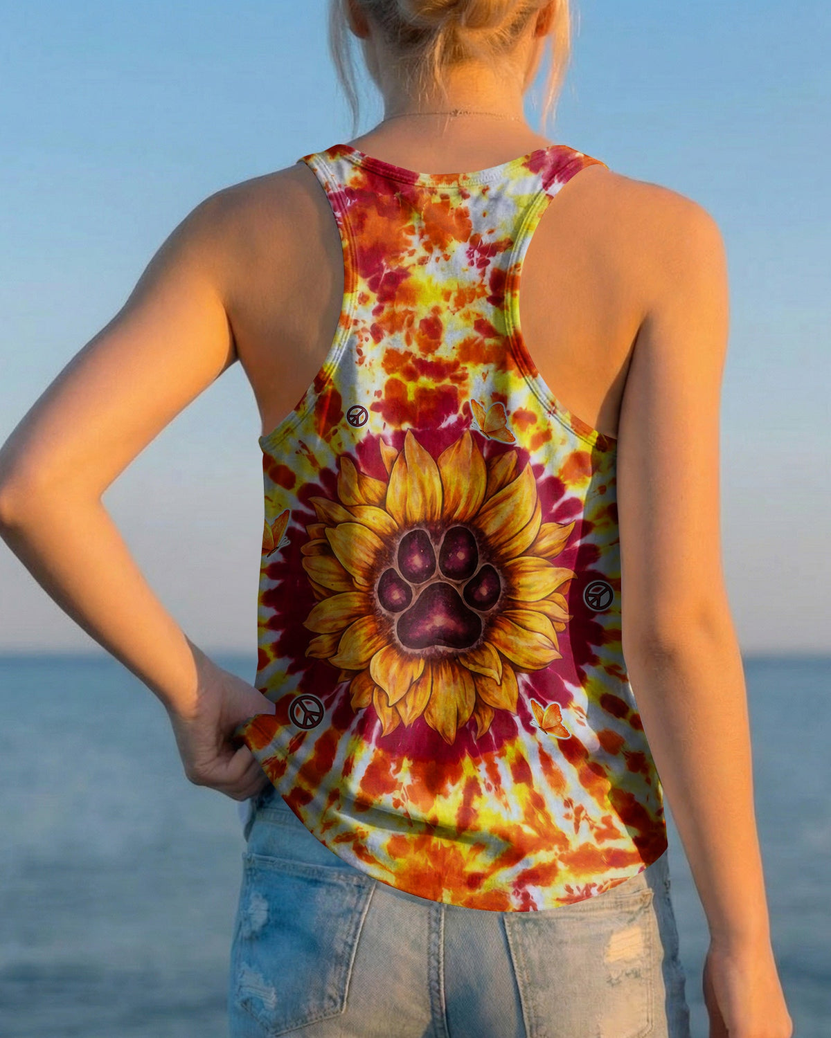 YOU ARE MY SUNSHINE PAW PRINT SUNFLOWER BURST ALL OVER PRINT - TLTW3006264