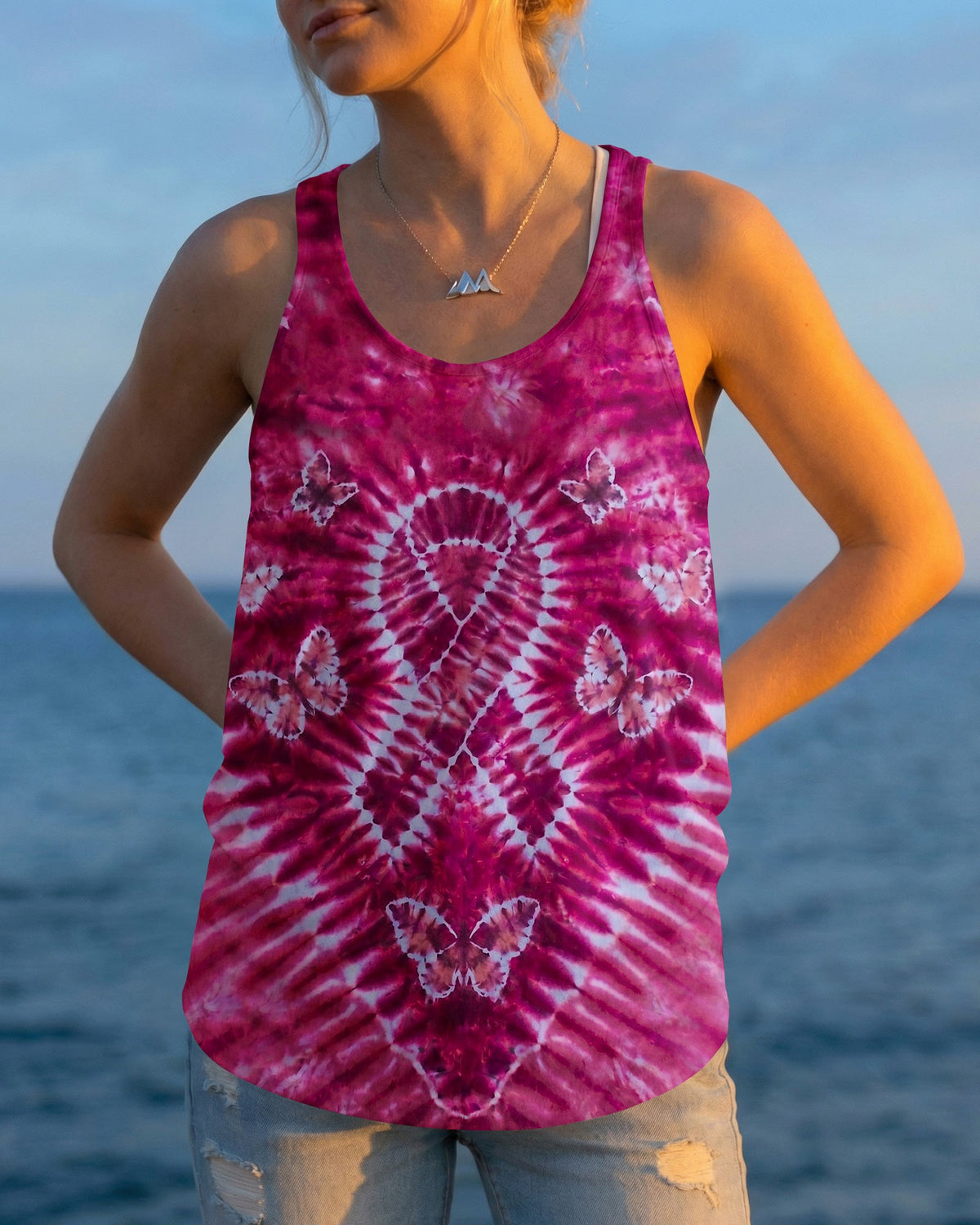 RIBBON BUTTERFLY BREAST CANCER AWARENESS PINK SWIRL ALL OVER PRINT - TLHN1604261