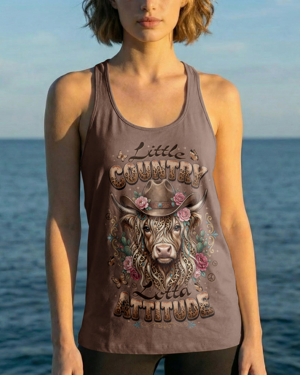 LITTLE COUNTRY LOTTA ATTITUDE COW ALL OVER PRINT - TLTW1006264