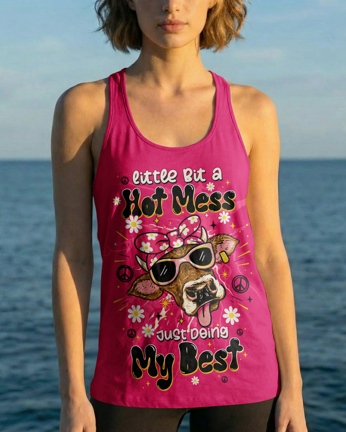 LITTLE BIT A HOT MESS COW ALL OVER PRINT - TLTW1706264