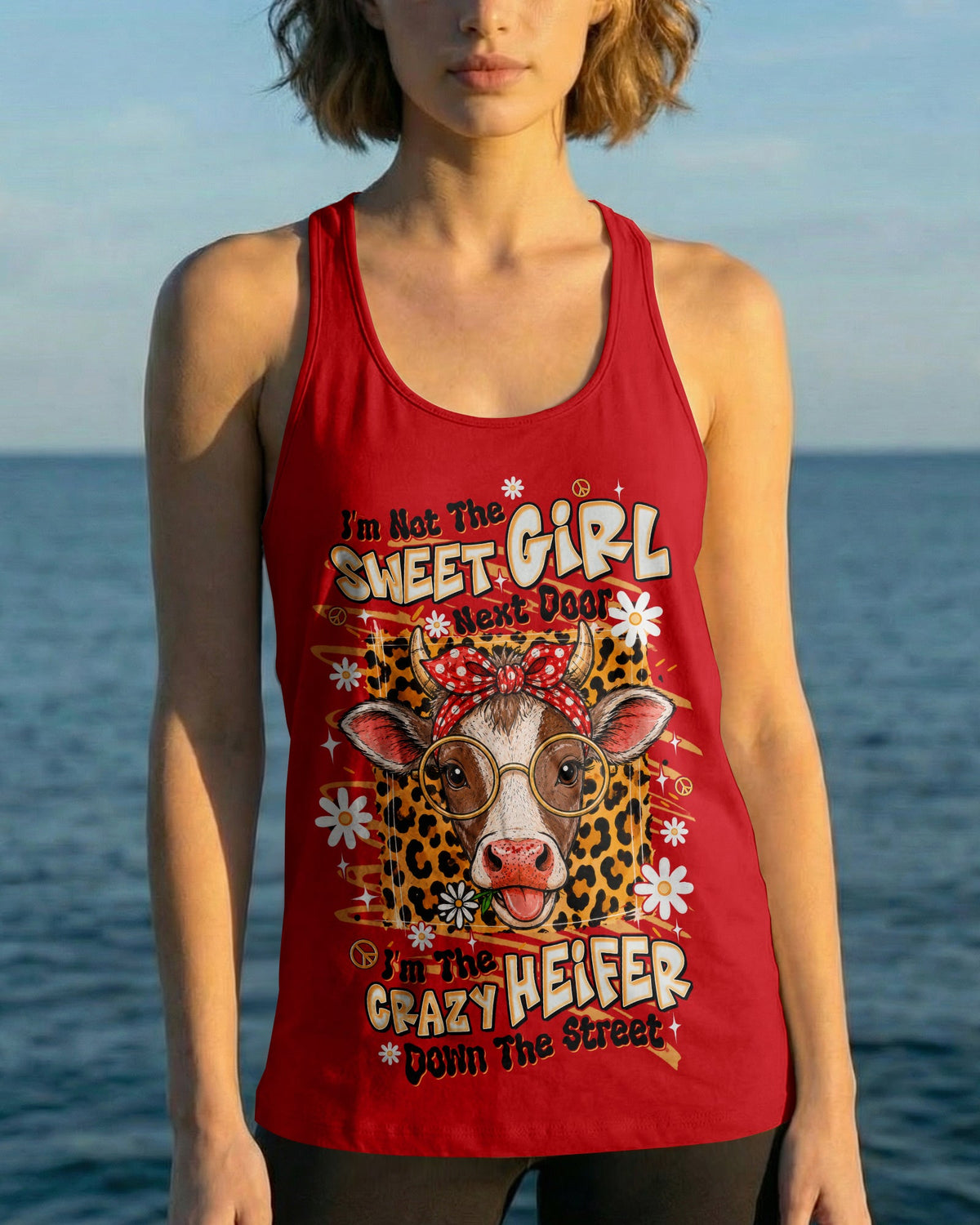 CRAZY HEIFER DOWN THE STREET COW ALL OVER PRINT - TLTW2306262