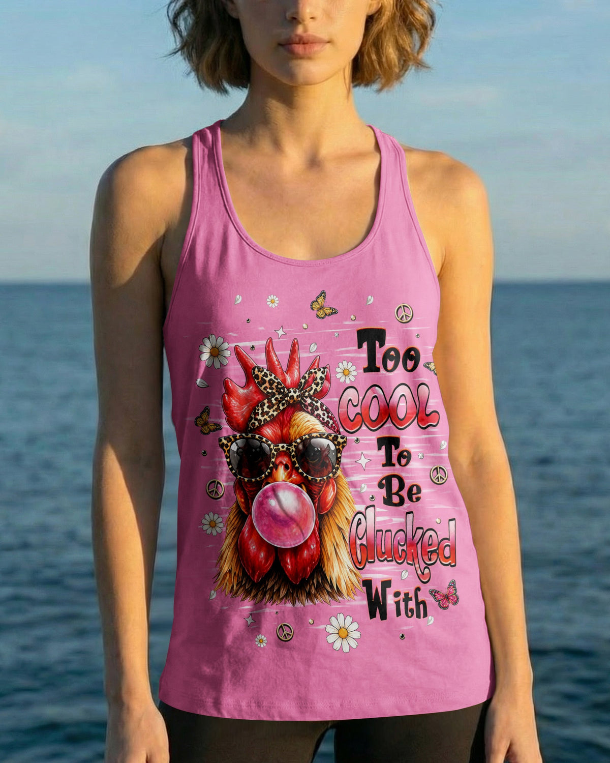 TOO COOL TO BE CLUCKED WITH CHICKEN ALL OVER PRINT - TLHN1006261