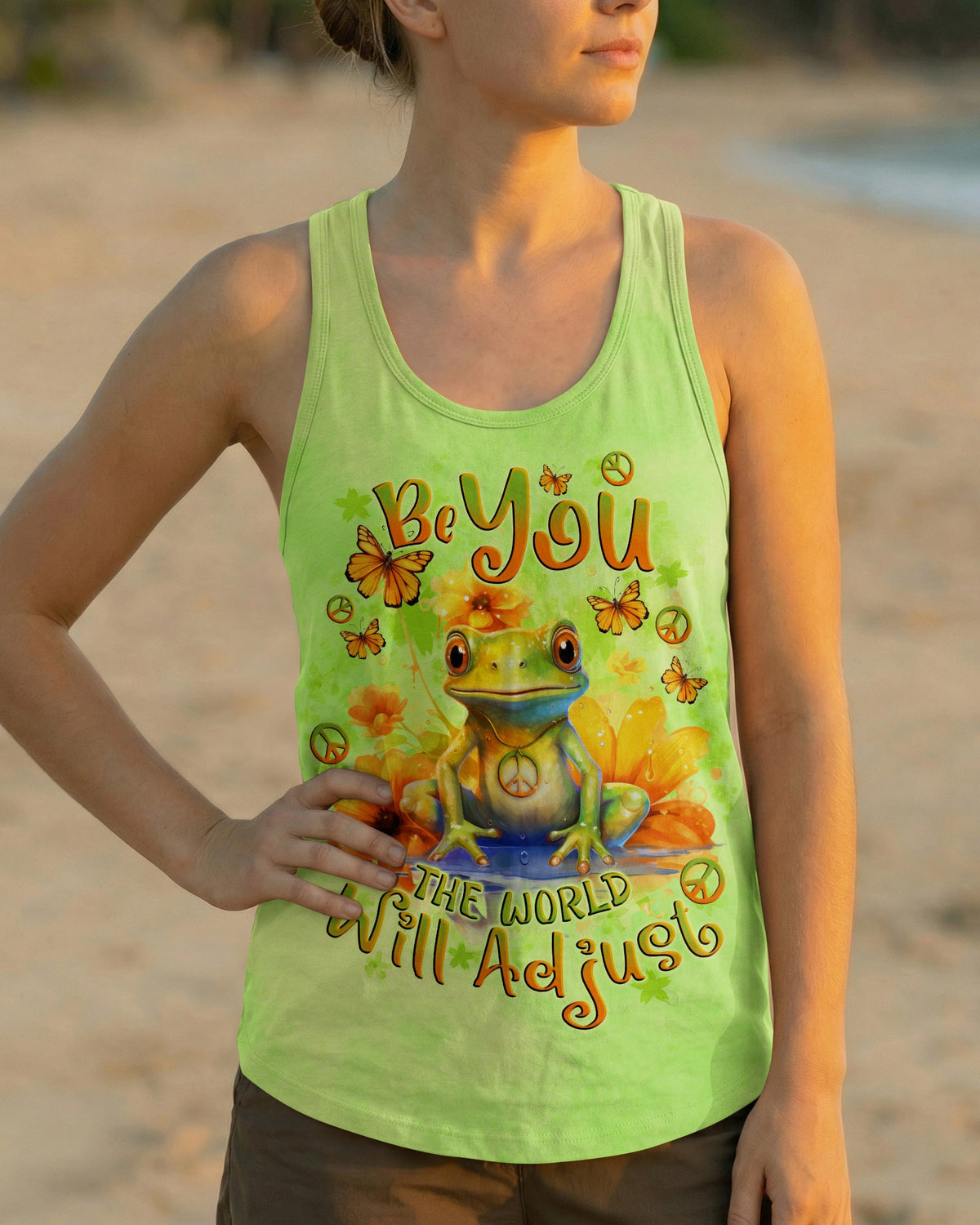 BE YOU THE WORLD WILL ADJUST FROG ALL OVER PRINT - TLNO2909231