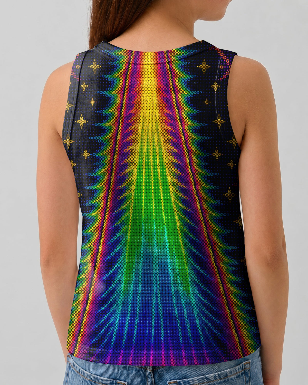 COSMIC CAT ABDUCTION PSYCHEDELIC RAINBOW BEAM KIDS ALL OVER PRINT - KMTM1006261