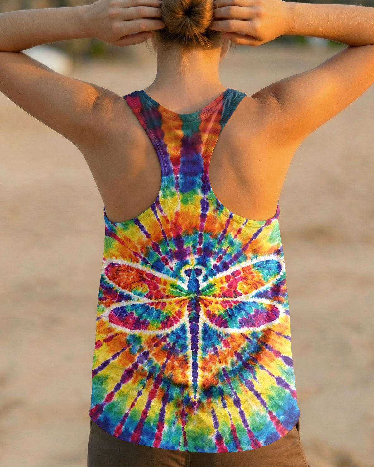 JUST BREATHE DRAGONFLY COLORFUL SWIRL ALL OVER PRINT - TLHG0904261