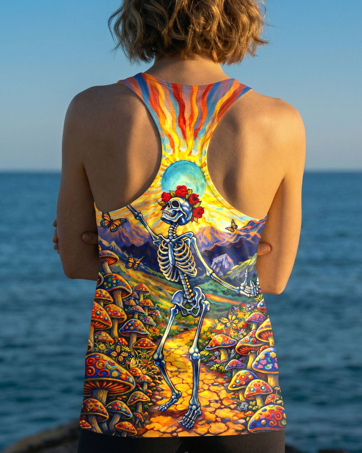 JOYFUL SKELETON SKULL HIPPIE ALL OVER PRINT - TLHG2004263