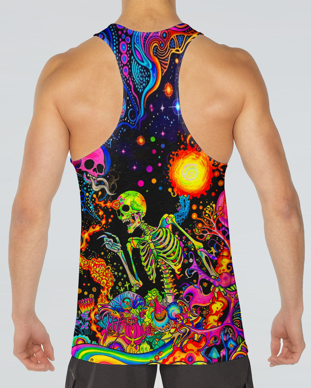 PSYCHEDELIC BOHO SKELETON SKULL ALL OVER PRINT - TLHN1205263