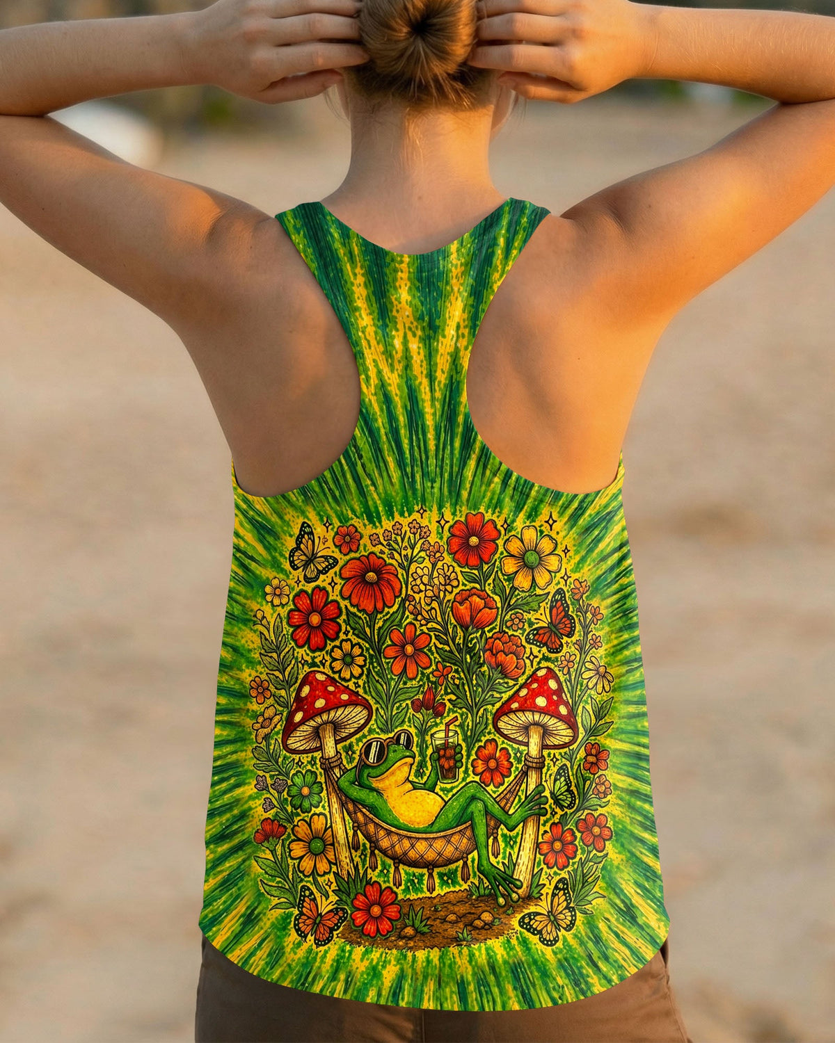 I WAS SIMPLY BORN TO DILLY DALLY FROG ALL OVER PRINT - TLHN2404263