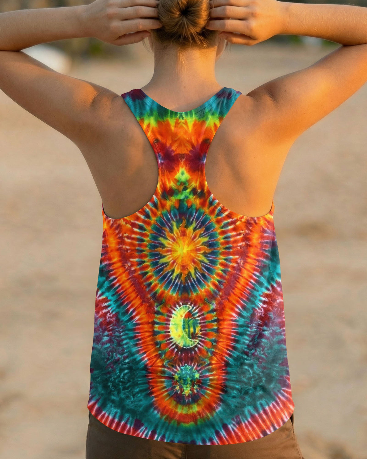HIPPIE SUN MOON STARS SWIRL ALL OVER PRINT - TLTW0304263