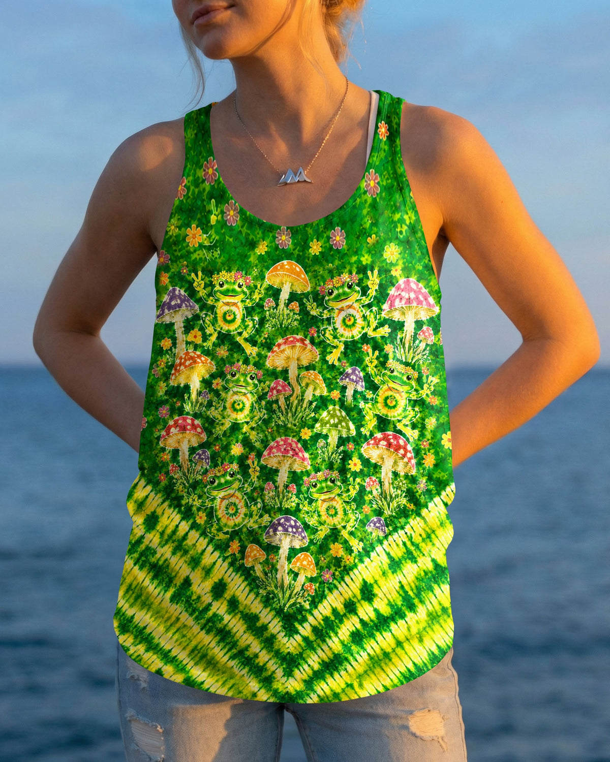GROOVY FROGS AND MUSHROOMS V PATTERN ALL OVER PRINT - TLTW3006263