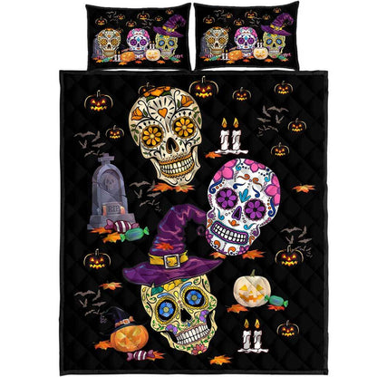 Happy Halloween - Skull Quilt Bed Set