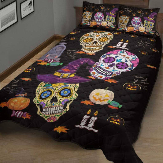 Happy Halloween - Skull Quilt Bed Set