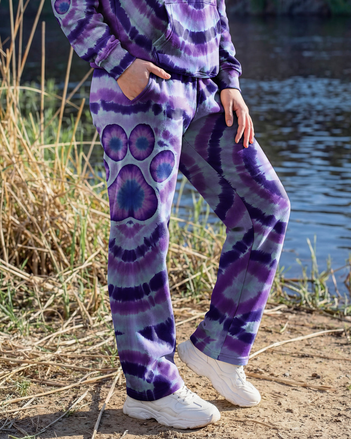 PAW PRINT TIE DYE STRAIGHT FIT SWEATPANT - TYQY0701264