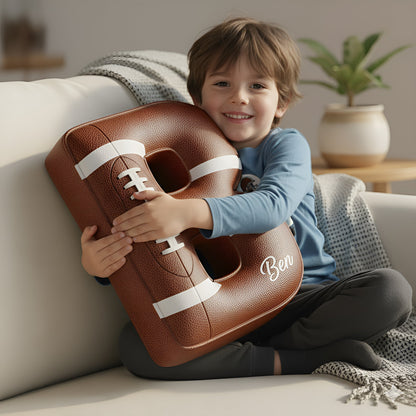 Touchdown Initial Letter Shaped Pillow - Personalized Gifts For Kids Pillow PopCulturePrints