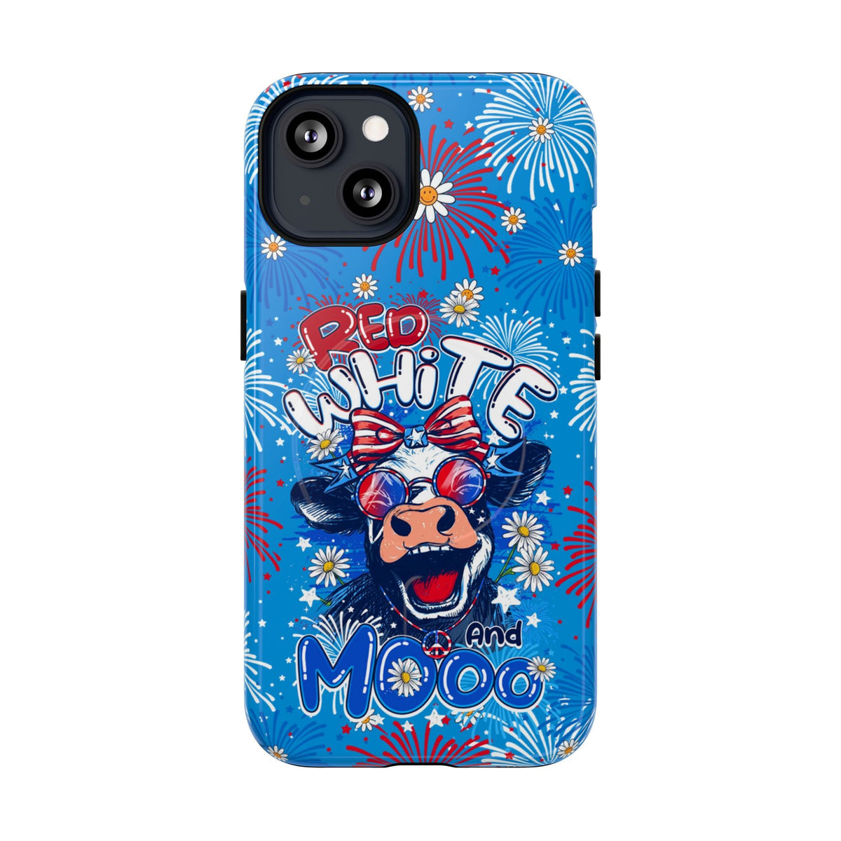 RED WHITE AND MOOO COW MAGNETIC PHONE CASE  - TY1306262