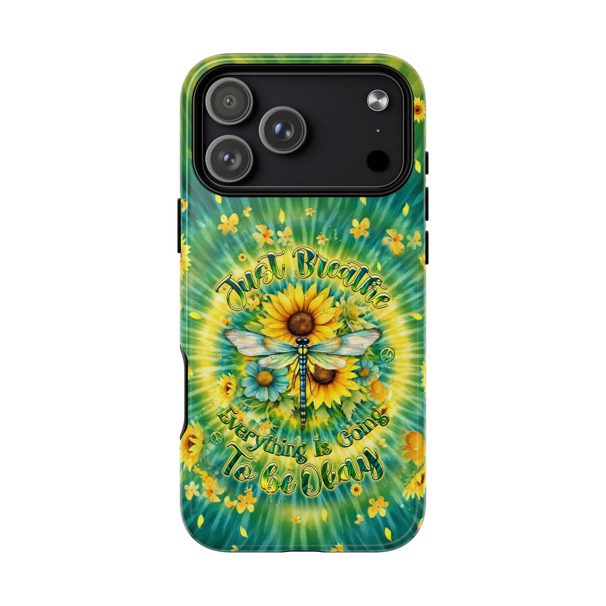 JUST BREATHE DRAGONFLY FLORAL MAGNETIC PHONE CASE  - TLHG1304263