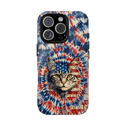 CAT RED WHITE & BLUE VINTAGE PHONE CASE  - TLHG2004262