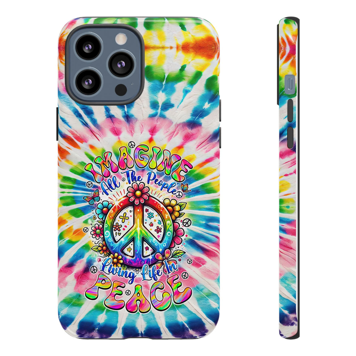 IMAGINE ALL THE PEOPLE LIVING LIFE IN PEACE TIE DYE PHONE CASE - TYQY1504253