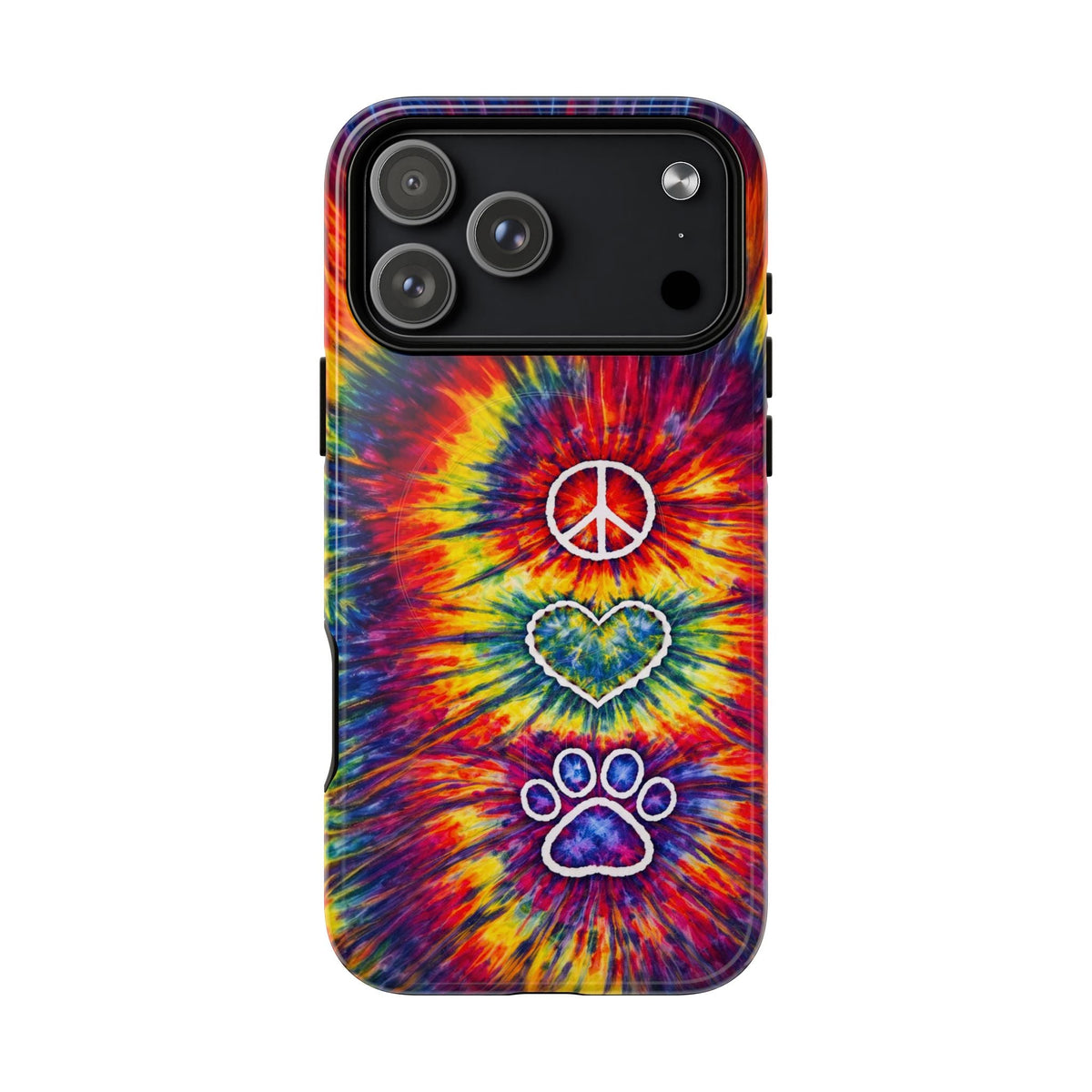 PEACE LOVE PAW PRINT COLORFUL MAGNETIC PHONE CASE - TLNT1604262