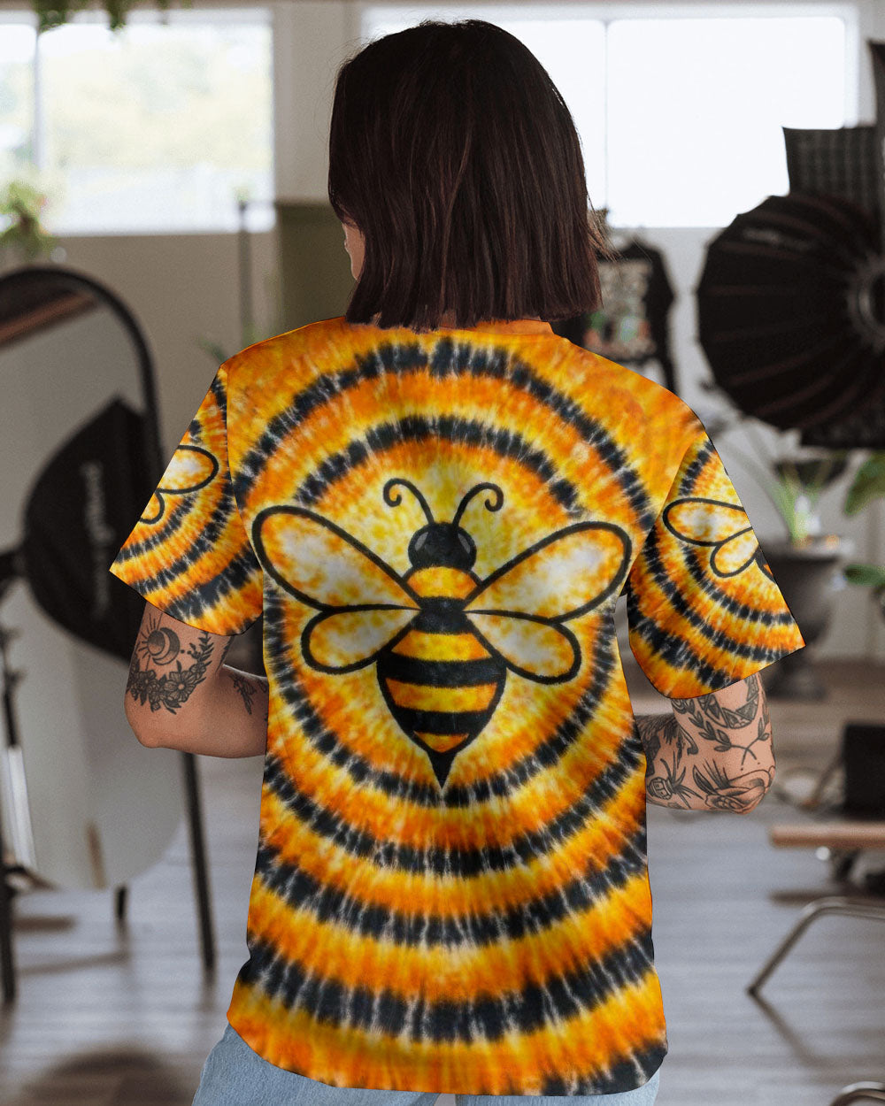 BEE ORANGE & BLACK SWIRL ALL OVER PRINT - TLTW2712251