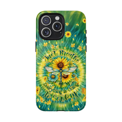 JUST BREATHE DRAGONFLY FLORAL MAGNETIC PHONE CASE  - TLHG1304263