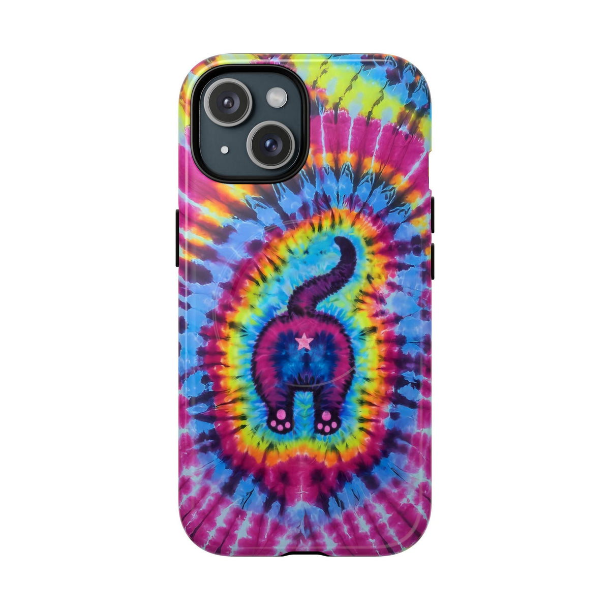 CAT COLORFUL SWIRL PATTERN MAGNETIC PHONE CASE - TLTW1404263