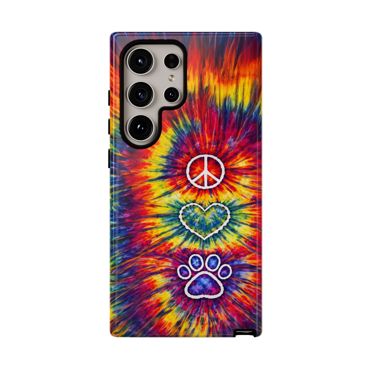 PEACE LOVE PAW PRINT COLORFUL PHONE CASE - TLNT1604262