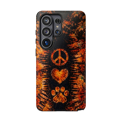 PEACE LOVE PAW PRINT VINTAGE  PHONE CASE  - TLHN2204264