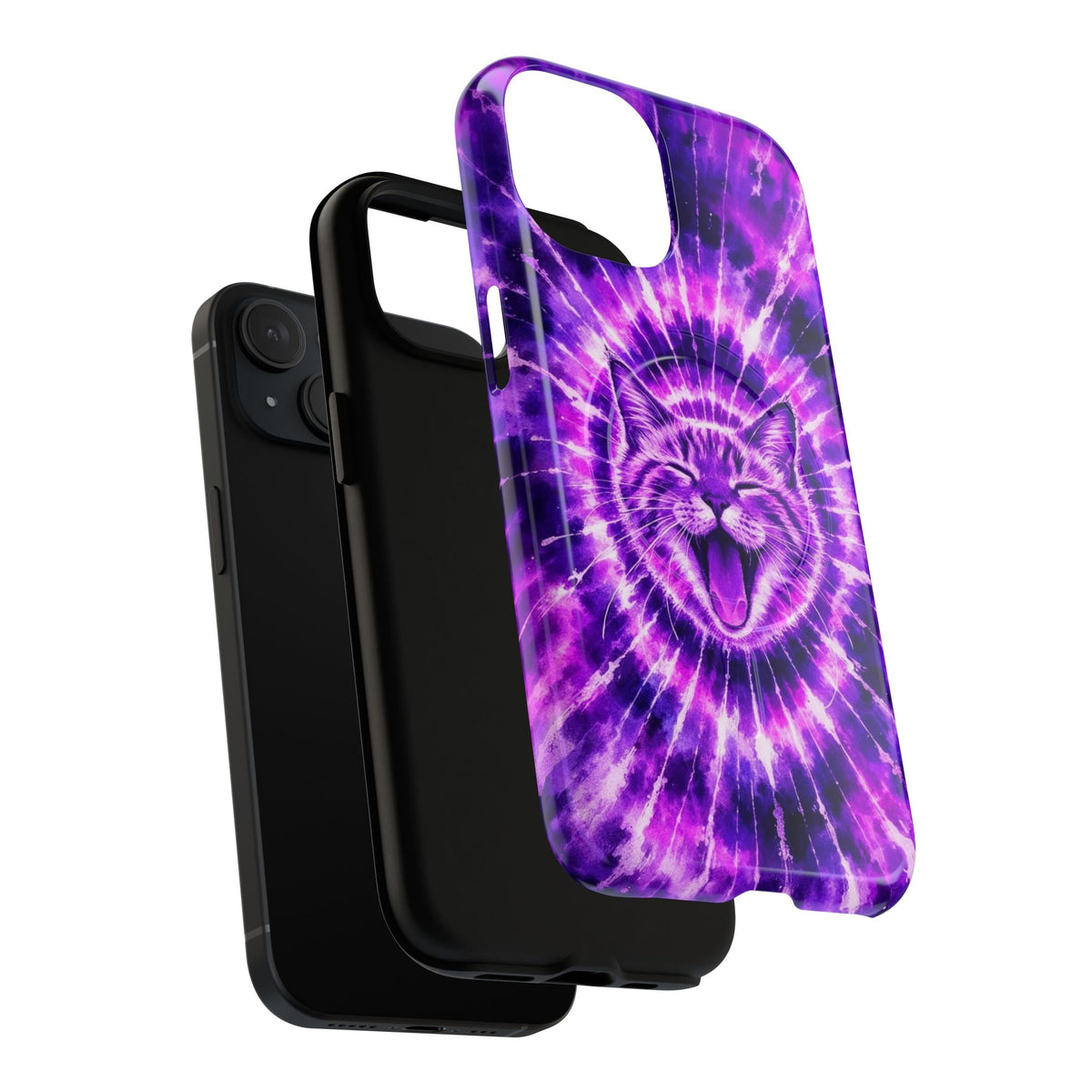 CAT PURPLE SWIRL MAGNETIC PHONE CASE  - TLHN1504263