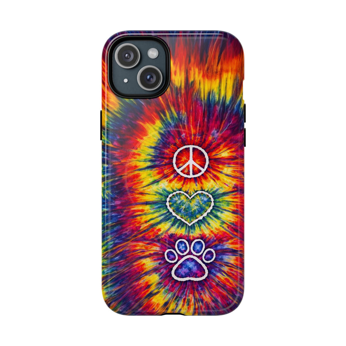 PEACE LOVE PAW PRINT COLORFUL MAGNETIC PHONE CASE - TLNT1604262