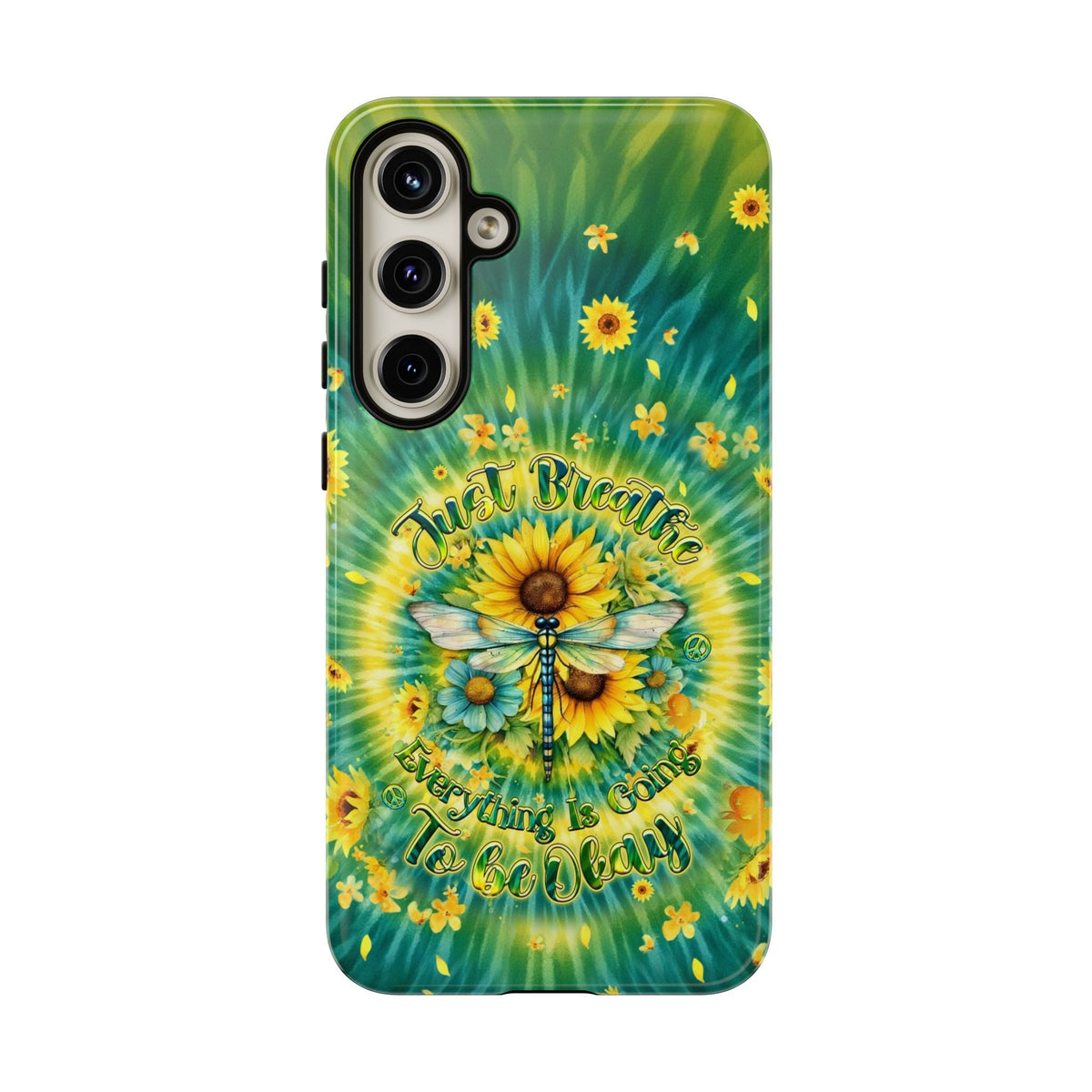 JUST BREATHE DRAGONFLY FLORAL SWIRL PHONE CASE  - TLHG1304263