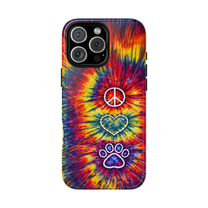 PEACE LOVE PAW PRINT COLORFUL MAGNETIC PHONE CASE - TLNT1604262