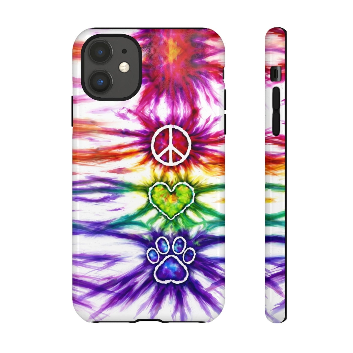 PEACE LOVE PAW PRINT SWIRL PHONE CASE - TLHG1304266