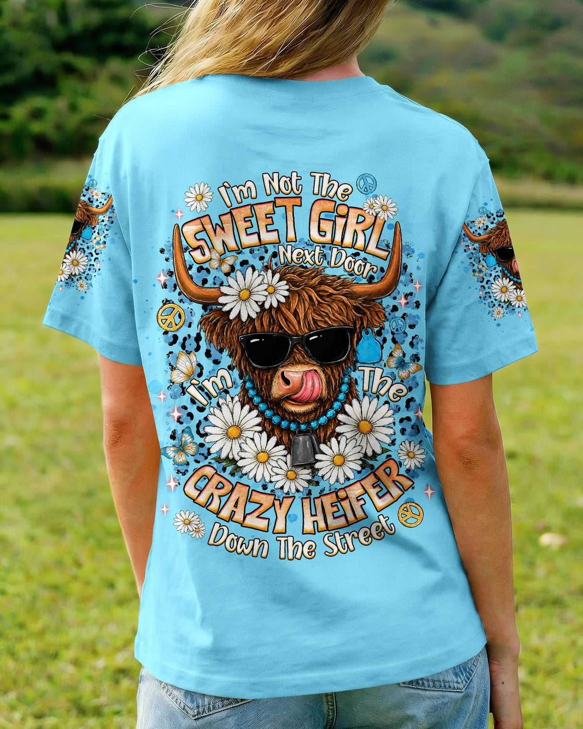 CRAZY HEIFER DOWN THE STREET COW ALL OVER PRINT  - TLNT2406262