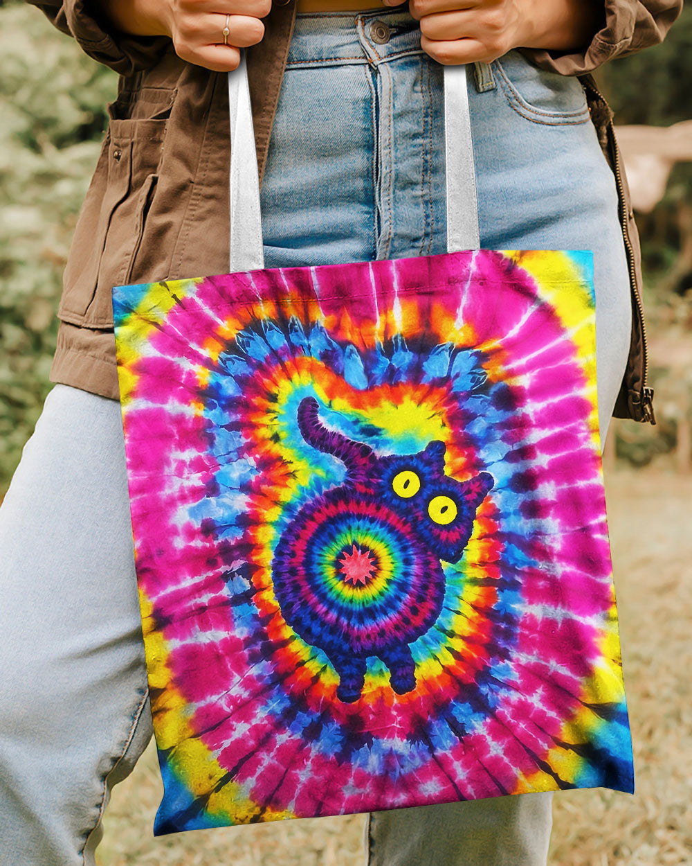 CAT COLORFUL SWIRL PATTERN TOTE BAG  - TLNO0701263