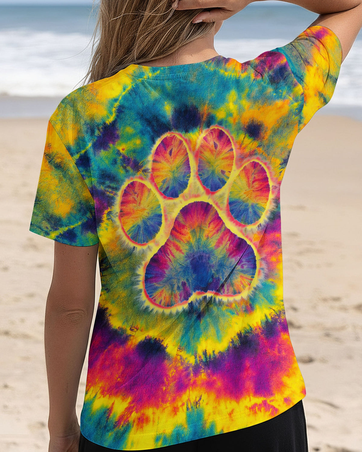 PAW PRINT COLORFUL SWIRL ALL OVER PRINT - TLNT1512251