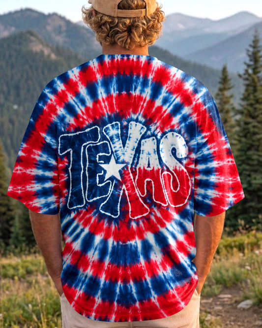 TEXAS RED WHITE & BLUE SWIRL ALL OVER PRINT   - TLHN1206263