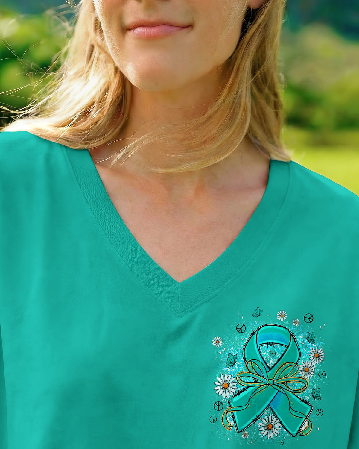 IN SEPTEMBER WE WEAR TEAL OVARIAN CANCER AWARENESS ALL OVER PRINT - TYPQ1507261