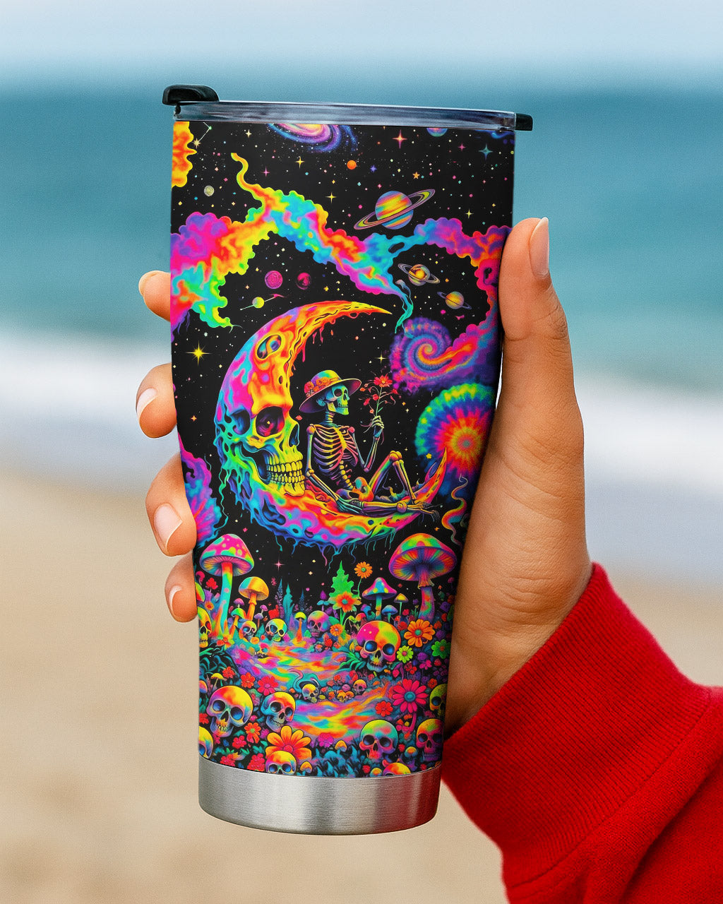 HIPPIE SKULL PSYCHEDELIC TUMBLER  - TLNO2904263