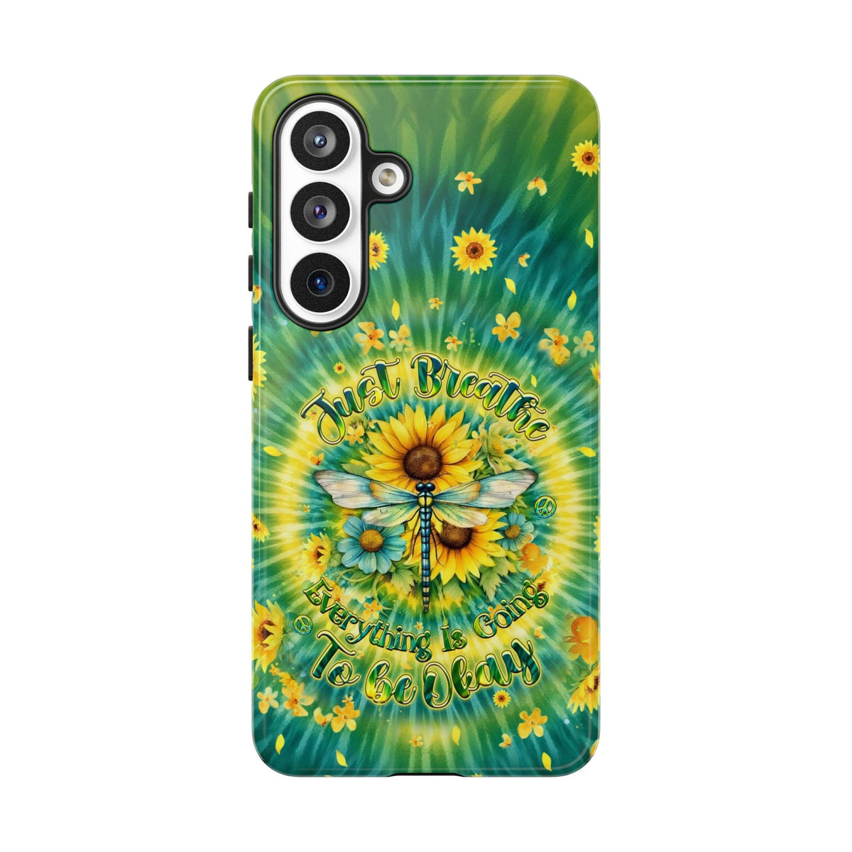 JUST BREATHE DRAGONFLY FLORAL SWIRL PHONE CASE  - TLHG1304263